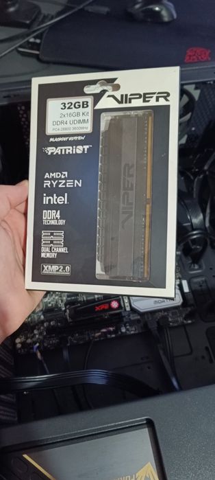 Оперативная память DDR4"Patriot Viper Blackout Edition"3600MHz/32Gb