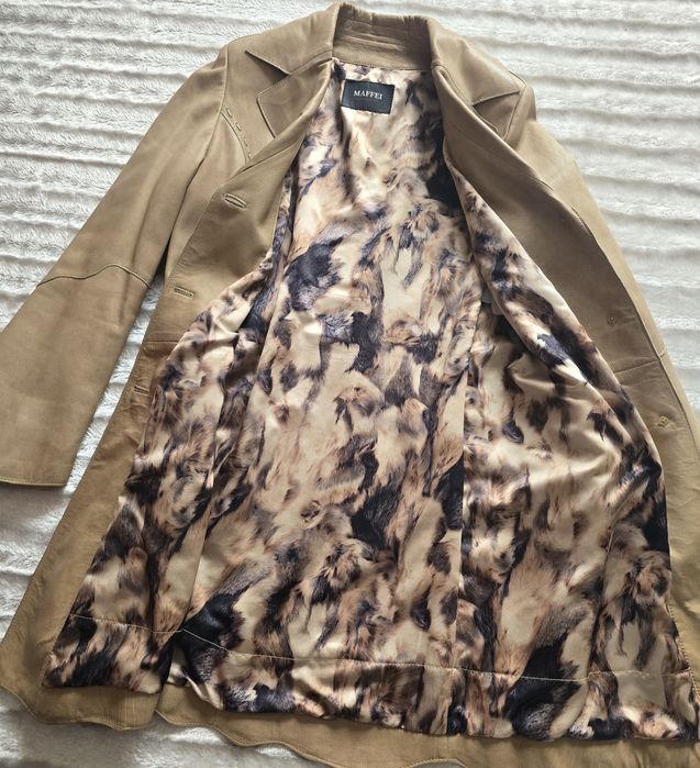 Haină de piele, lungă, pentru damă