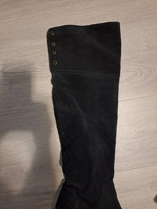 Cizme peste genunchi piele intoarsa