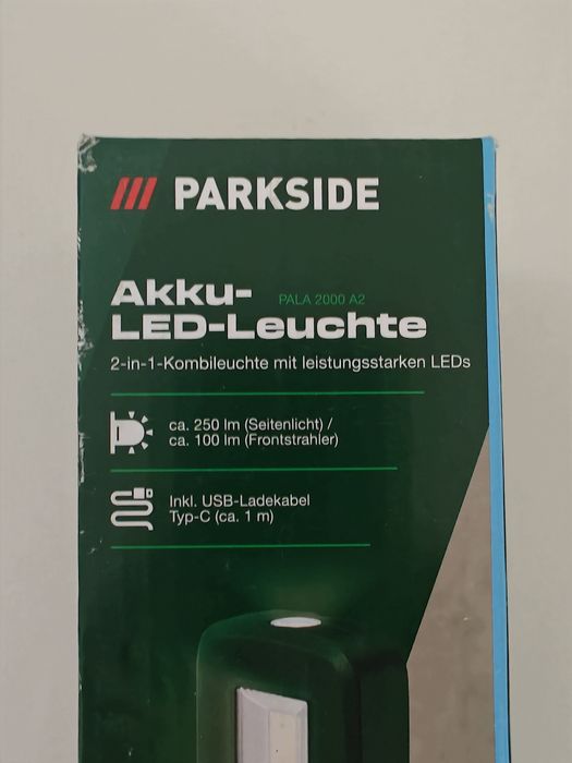Lanterna Parkside PALA 2000 A1  lampa proiector iluminat litigiu ion