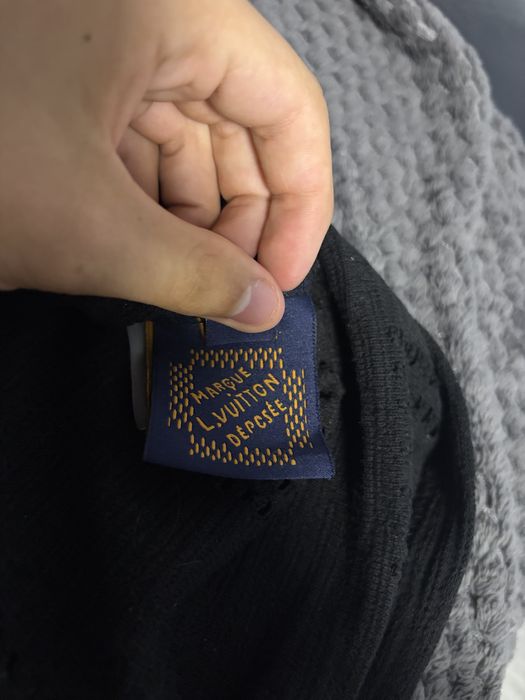 Louis Vuitton Black Textured Knit T-Shirt