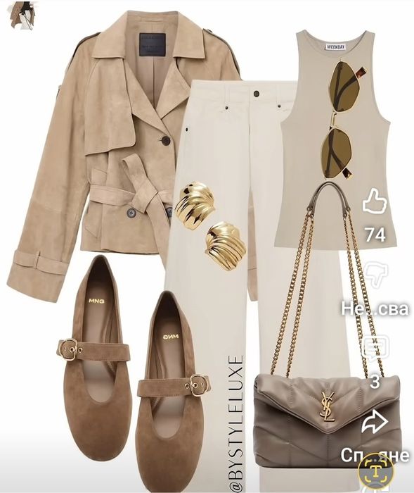 Сет от тренчкот, чанти, обувки