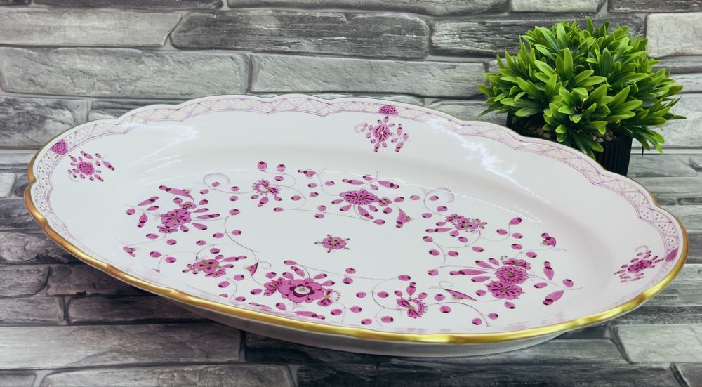 Масивно винтидж плато Cölln Meissen-Purle Indian Flower