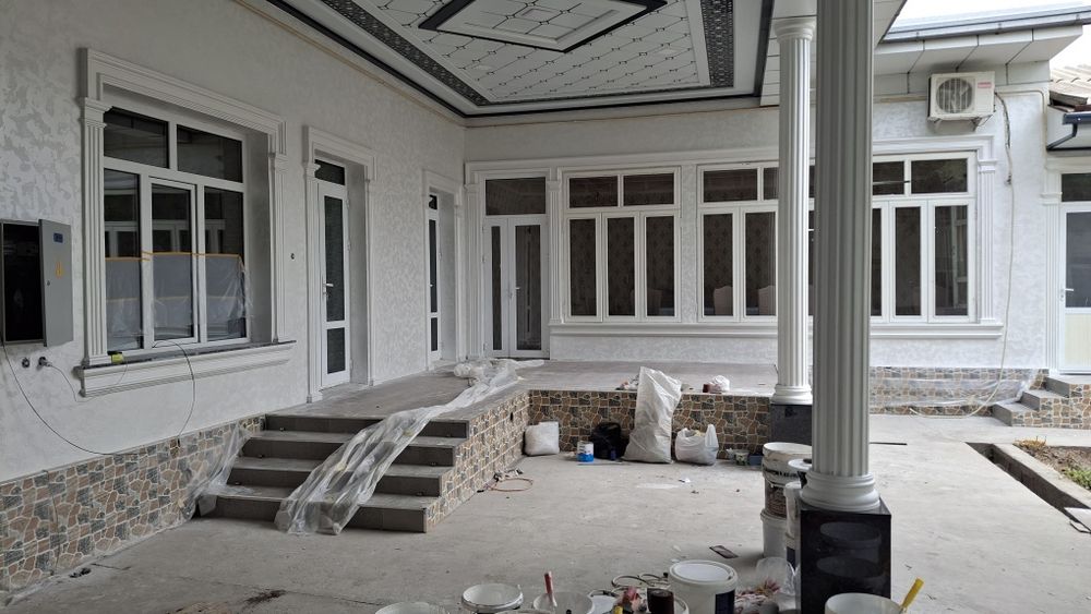 Fasad ishlari Travertin Marmarino Leanardo Luchento Bazalt Tyaga va ha