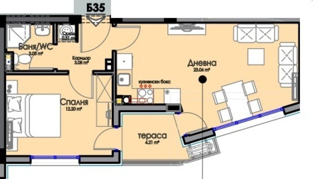 Продава се Двустаен апартамент в Бургас, Изгрев - 63 кв.м за 1400 €/кв.м - Снимка #3