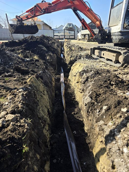 Servicii Miniexcavator - Fose septice, Canalizări, Branșamente Apă