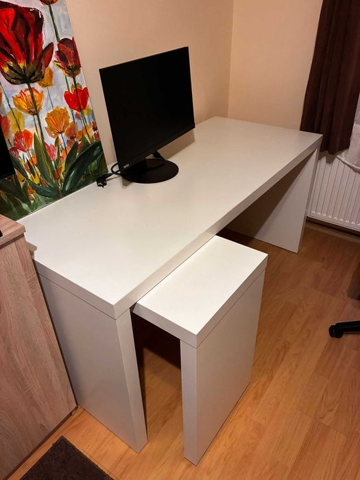 Masă birou tip L din MDF, cu extensie mobilă – 150 × 65 cm
