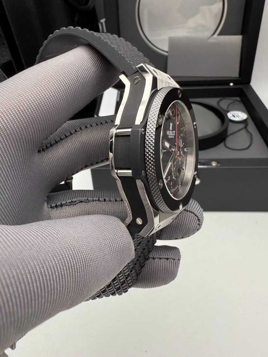 hb big bang 44mm сребристо черно