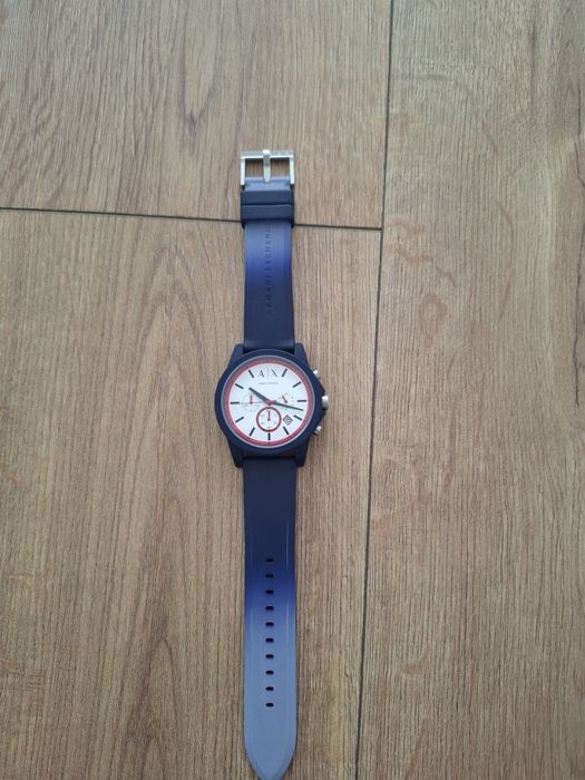 Ceas cronograf Armani Exchange AX2524, curea silicon albastră, original