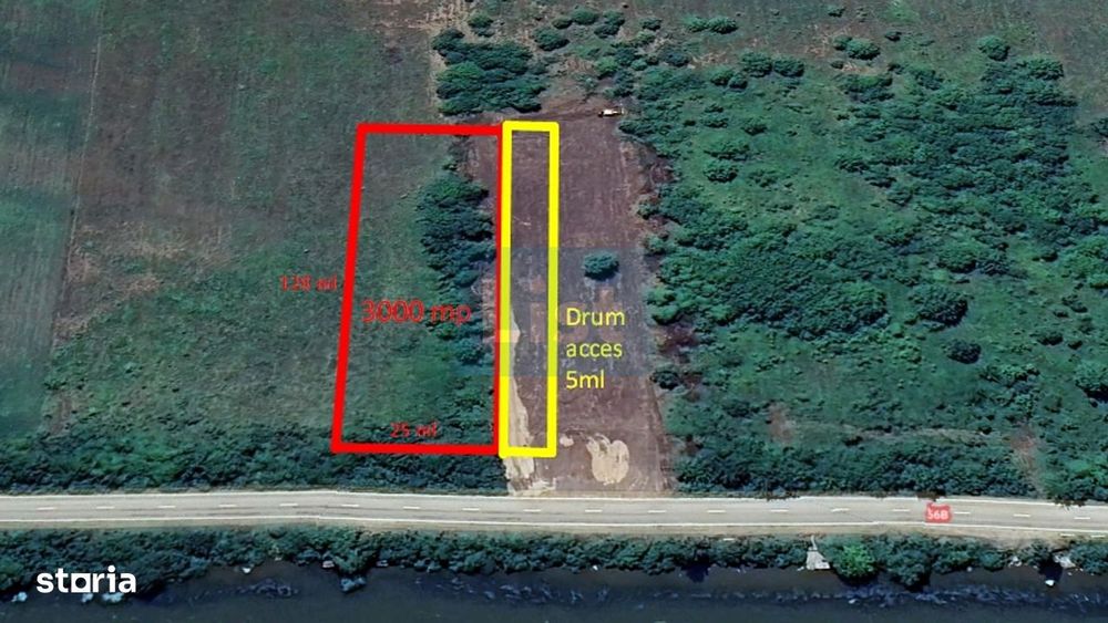 Teren 3000 mp dublu acces – vedere la Dunăre