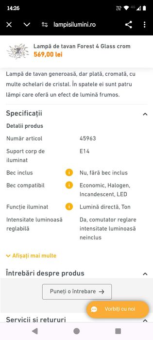 Vand lustra stare excelenta