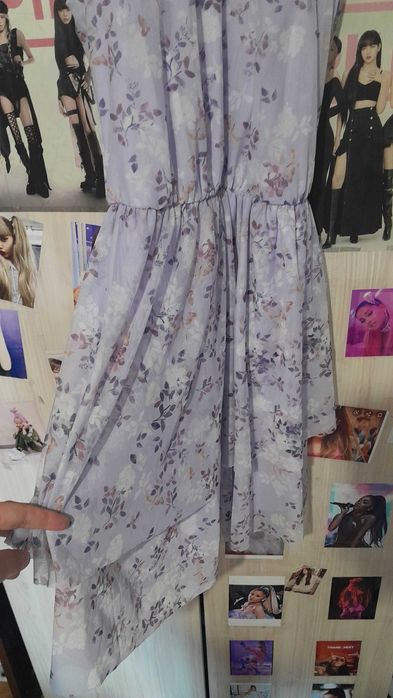 Рокля С размер лилава на цветя