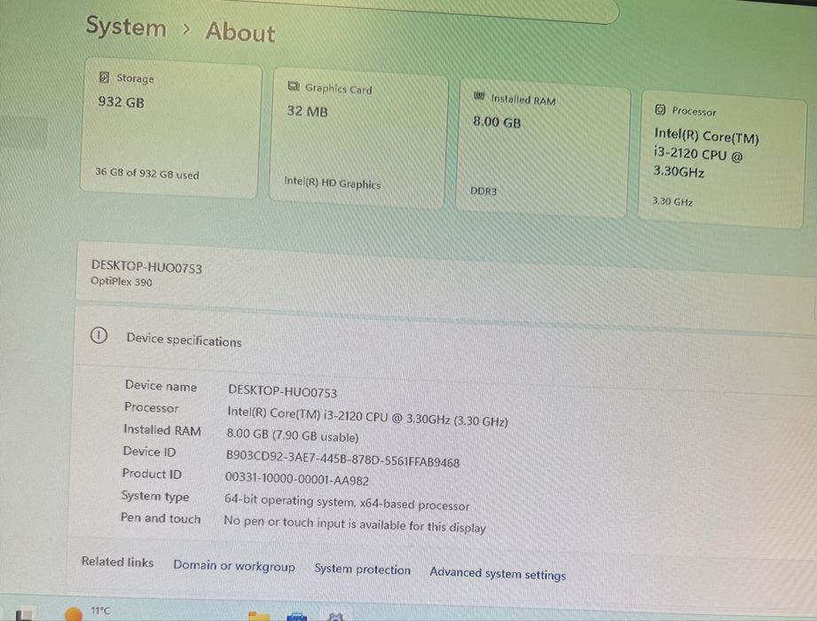 PC Desktop Dell OptiPlex 390 Windows 11 ,Office 2021