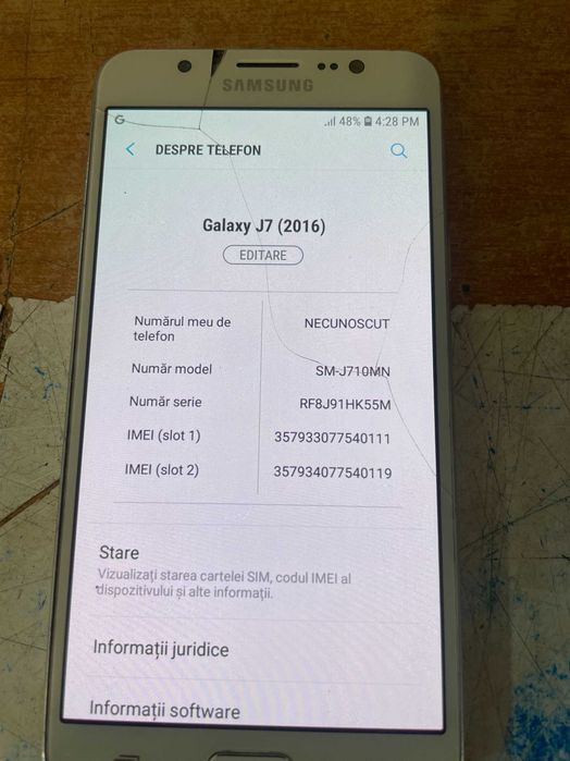 Telefon mobil Samsung Galaxy J7 (2016), Dual Sim, 16GB,