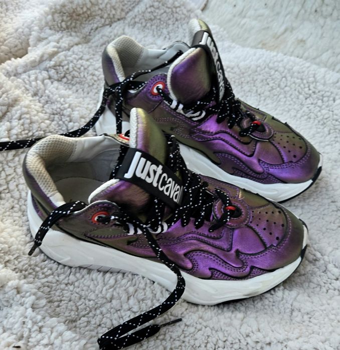 Just Cavalli  оригинални дамски сникърси естествена кожахамелеон 37/38