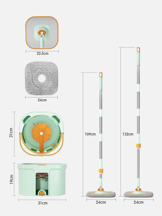 Швабра - Автоматически разделяет чистую и грязную воду.