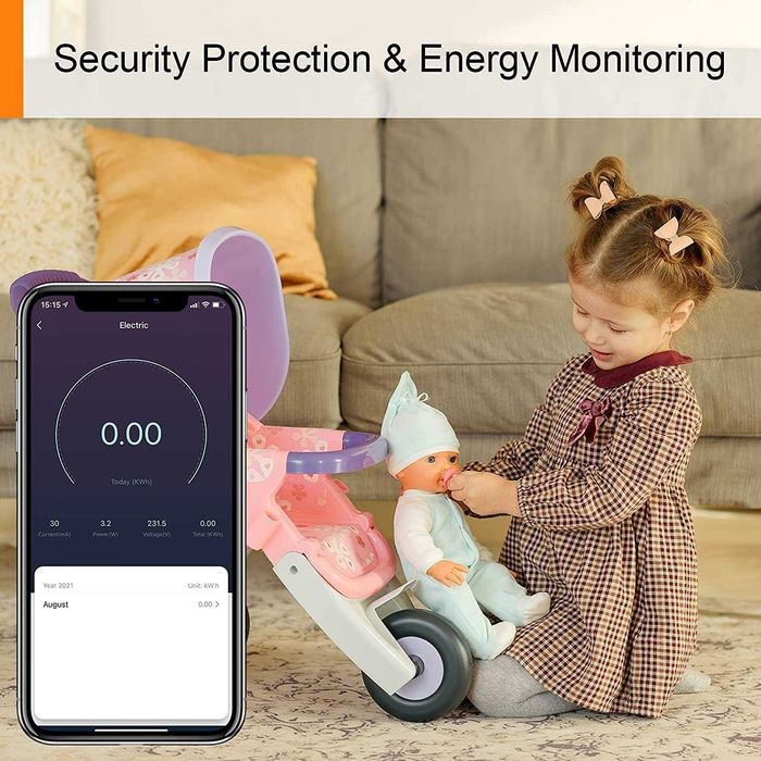 ANTELA Smart Plug 16A 3680 Watt с мониторинг на захранването - 4 бр.