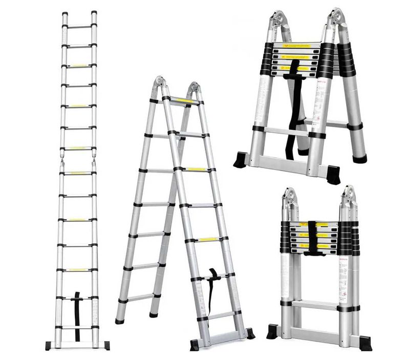 Телескопическая лестница стремянка Алюминий Завод Оптом и Розница