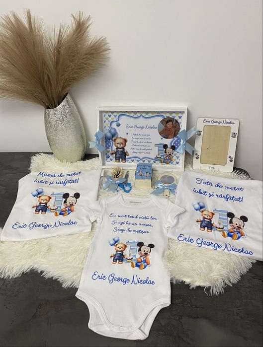 Set tăiere moț + tricou/body personalizat