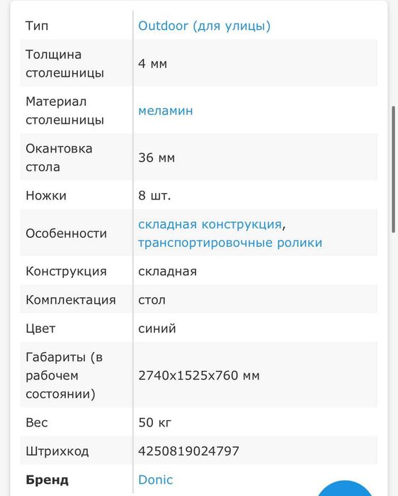 Стол для натольного тениса