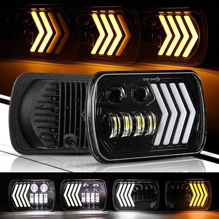 НОВИ Универсални LED Фарове за джип Jeep Cherokee XJ, Jeep Wrangler YJ