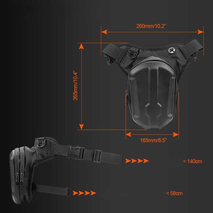 Чанта за бедро, Раница за крак, Мото чанта, 26см