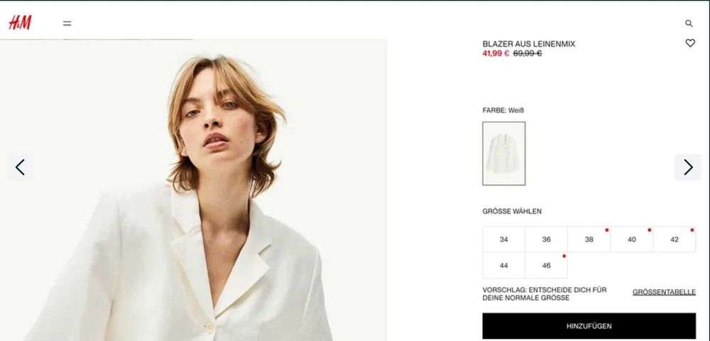 Новый пиджак лен H&M, размер L