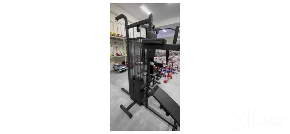 Силовой тренажёр AXELUS 7205, груз 68 кг, брусья, пресс