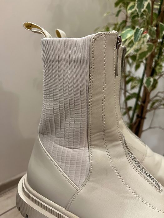 Дамски Зимни Боти 40 - Бял / кремав цвят - Удобни с Цип