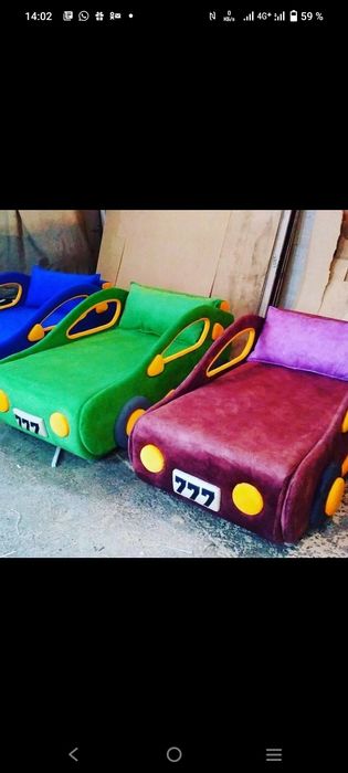 Раскладной детский диванчик машинка