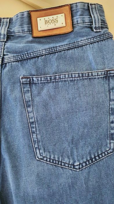 Светлосини мъжки дънки Hugo Boss W33 L34 (размер M/L) 100% памук, без забележки