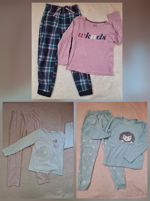 Cagula lana ManyMonths, bluza iarna, pantaloni 122-128 trening hanorac