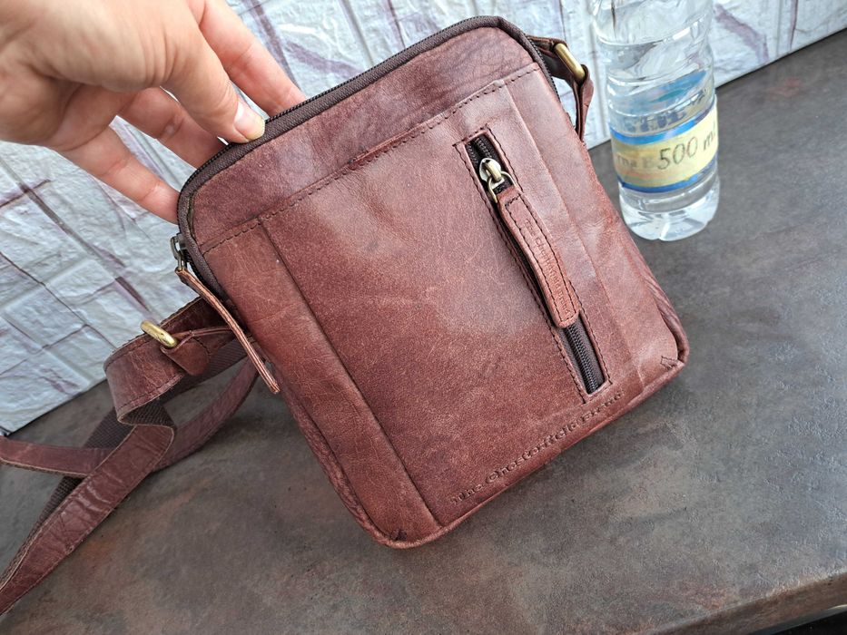 Мъжка чанта,малка кожена чантичка-естествена кожа