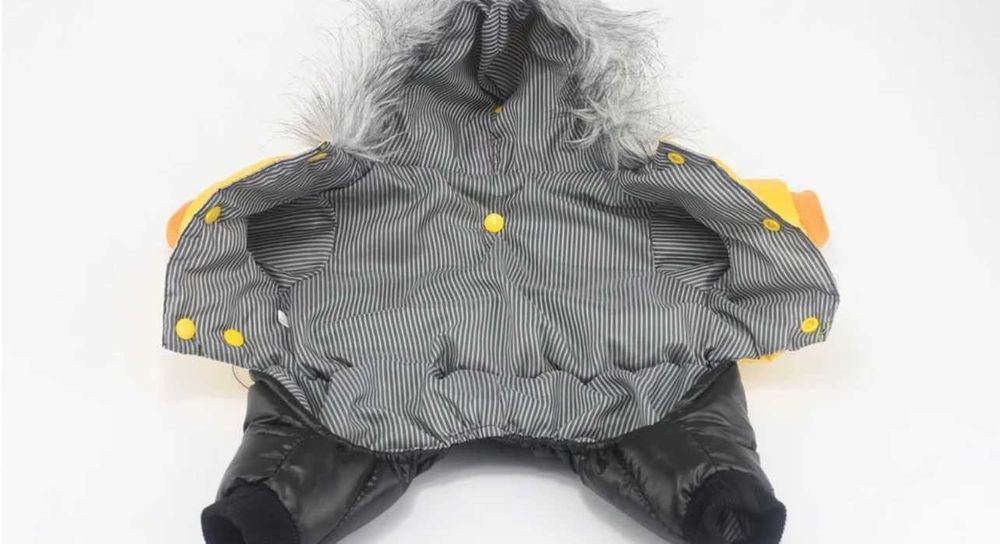 Куче зимно яке худи ватирано качулка кучешка дреха златисто