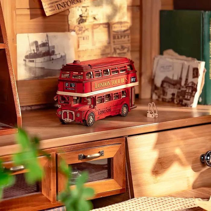 Puzzle 3D Autobuzul Londonez, 245 piese, lemn, Rolife