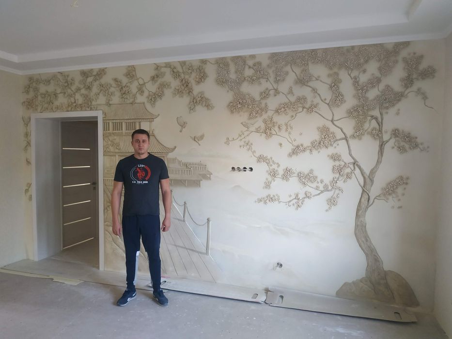 Роспись барельеф скульптуры художник дизайн 3D арт рисунки rasm haykal