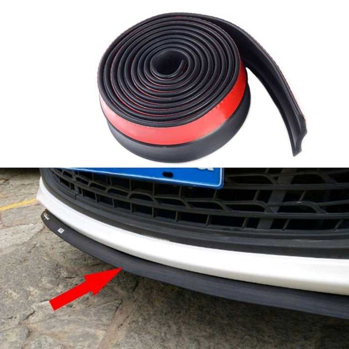 Универсален лип спойлер за брони SAMURAI - Черен