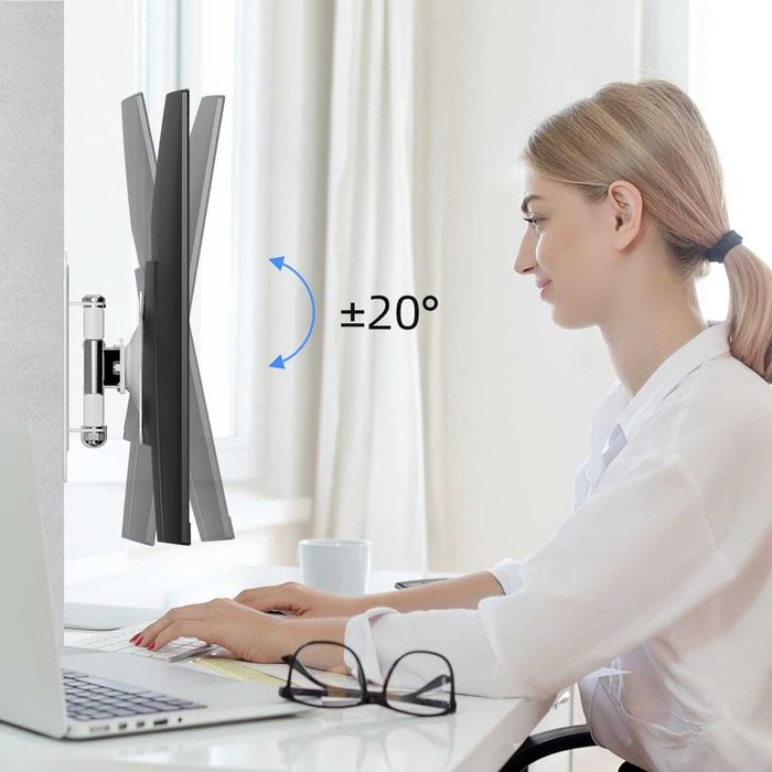 Suport monitor pe perete, pivotant, regrabil , 24-32", alb sau negru