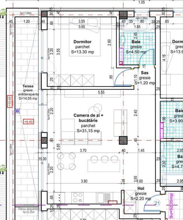 Apartament cu 2 camere cu terasa generoasa, complex rezidential nou