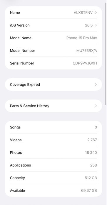 Iphone 15 Pro Max, Natural Titanium, 512GB