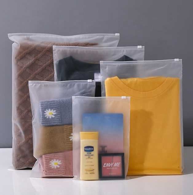 Упаковочные пакеты слайдеры Zip-lock с бегунком для одежды и текстиля