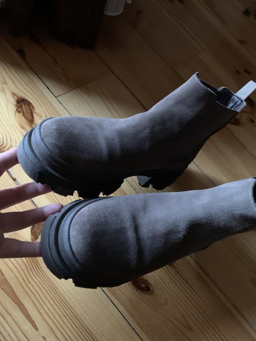 Ghete piele intoarsa si interior piele, MUSK, marime 38