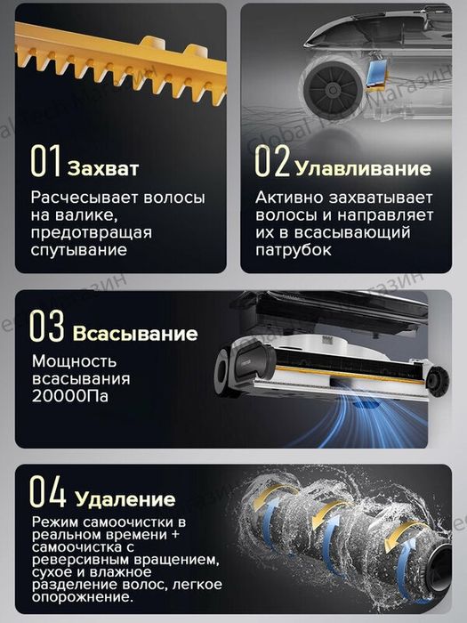 Вертикальный пылесос Roborock F25 ALT(RU версия), Интеллект-колёса с о