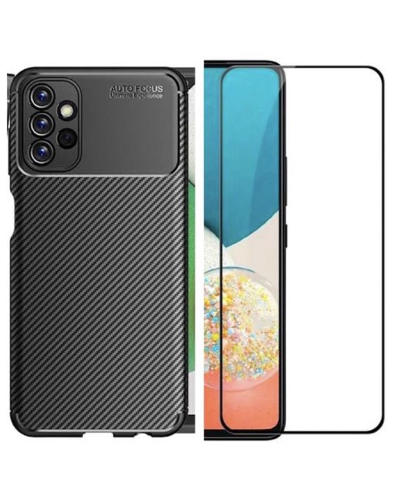 Samsung A23/A25/A33/A34/A35/A36 Husa TPU Carbon + Folie Sticla Front