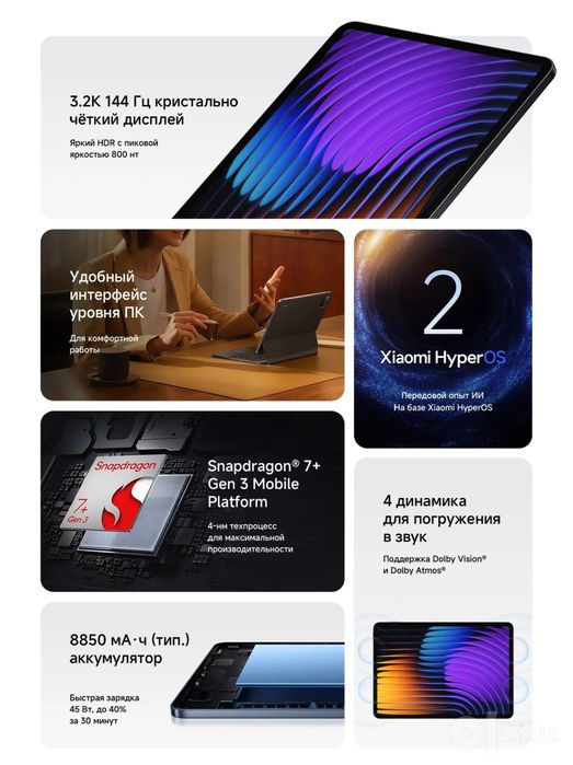 Xiaomi Pad 7 8/256 GB Gray | Ideal | Korobka + Chexol | 270$
