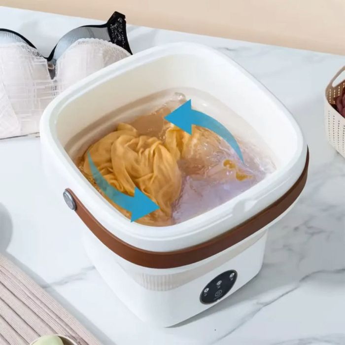 Мини сгъваема пералня с центрофуга-компактна,мощна и идеална  -12  L