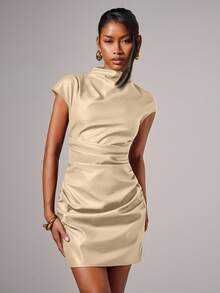 Rochie mini eleganta imitatie piele - NOU (cu eticheta)