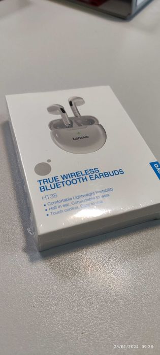 Безжични слушалки Lenovo HT38 Sport, намаляване на шума, бели