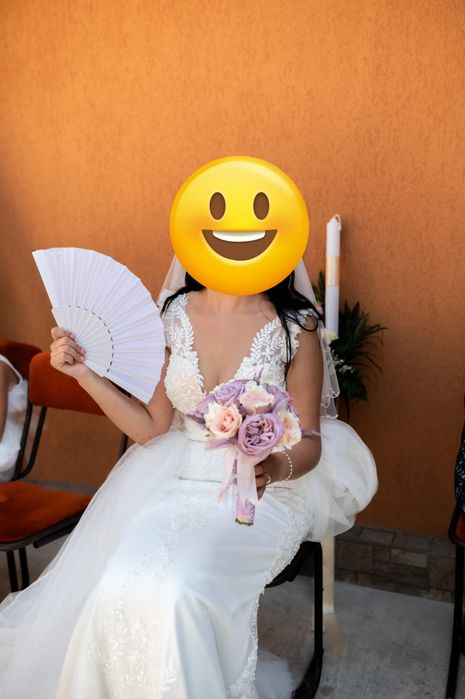 Rochie de mireasa 2 in 1 cu trena detasabila