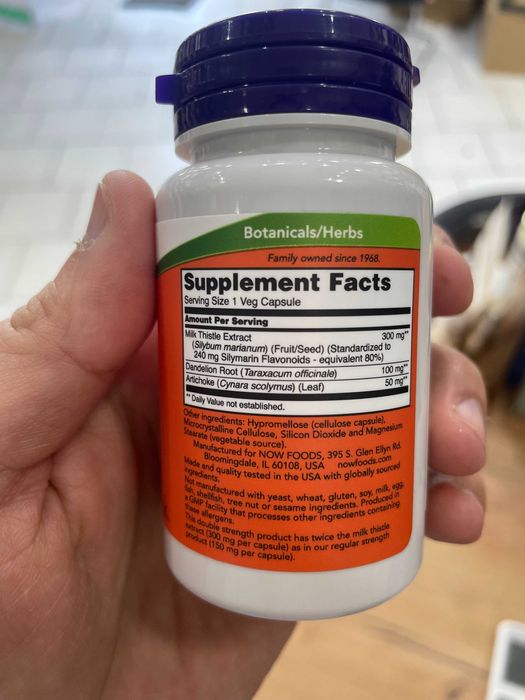 Now Milk Thistle Silymarin Extract 300mg 50 vegcaps
